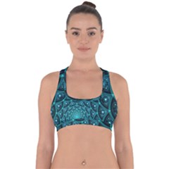 Fractal Cross Back Hipster Bikini Top  by Sparkle