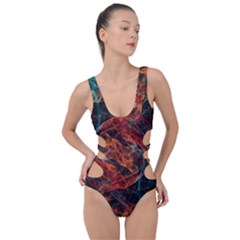 Fractal Side Cut Out Swimsuit by Sparkle