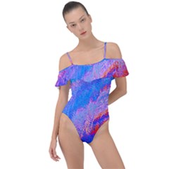 Fractal Frill Detail One Piece Swimsuit by Sparkle