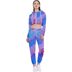 Fractal Cropped Zip Up Lounge Set by Sparkle