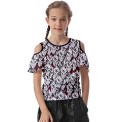 Demonic Skulls Pattern, Spooky Horror, Halloween Theme Kids  Butterfly Cutout Tee by Casemiro