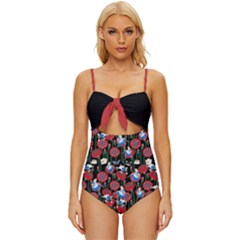 Alice In Wonderland Flower Knot Front One-piece Swimsuit by flowerland