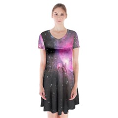 Orion (m42) Short Sleeve V-neck Flare Dress by idjy