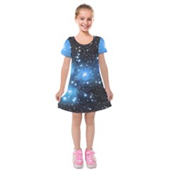 Pleiades (m45) Kids  Short Sleeve Velvet Dress by idjy