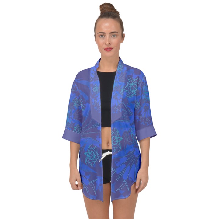 2022 Open Front Chiffon Kimono