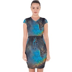 Pacman Nebula (ngc281) Capsleeve Drawstring Dress  by idjy