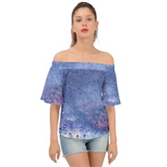 Gouttes D eau Galaxy Off Shoulder Short Sleeve Top by kcreatif