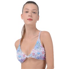 Notepads Pens And Pencils Knot Up Bikini Top by SychEva