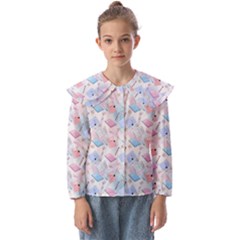 Notepads Pens And Pencils Kids  Peter Pan Collar Blouse by SychEva