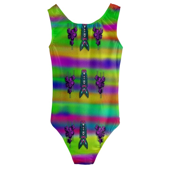 Mermaids And Unicorn Colors For Flower Joy Kids  Cut-Out Back One Piece Swimsuit