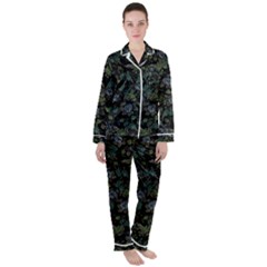 Moody Flora Satin Long Sleeve Pajamas Set by BubbSnugg