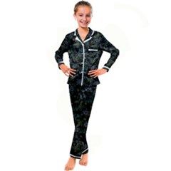 Moody Flora Kid s Satin Long Sleeve Pajamas Set by BubbSnugg