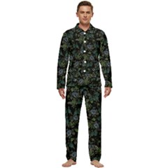 Moody Flora Men s Long Sleeve Velvet Pocket Pajamas Set by BubbSnugg