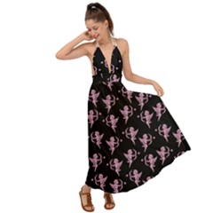 Cupid Pattern Backless Maxi Beach Dress by Valentinaart