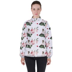 Love Spring Floral Women s High Neck Windbreaker by Janetaudreywilson