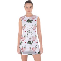 Love Spring Floral Lace Up Front Bodycon Dress by Janetaudreywilson