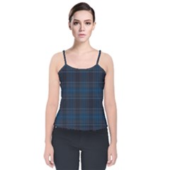 Checks Velvet Spaghetti Strap Top by Sparkle