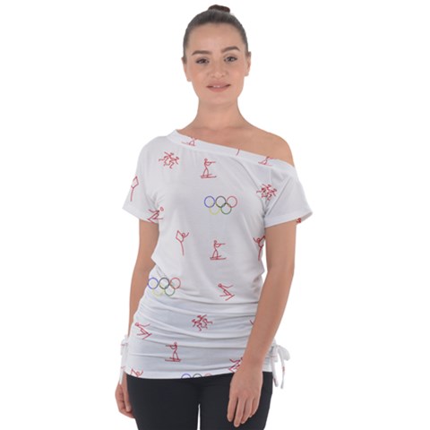 Types Of Sports Off Shoulder Tie-up Tee by UniqueThings