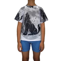 Lobo-lunar Kids  Short Sleeve Swimwear by mundodeoniro