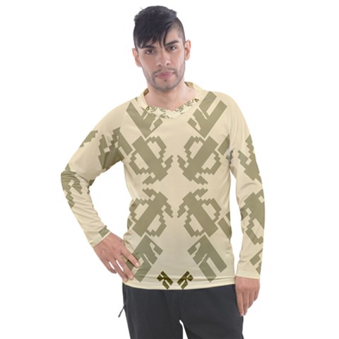 Abstract Pattern Geometric Backgrounds   Men s Pique Long Sleeve Tee by Eskimos