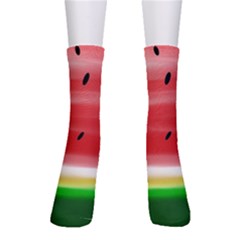 Painted Watermelon Pattern, Fruit Themed Apparel Crew Socks by Casemiro