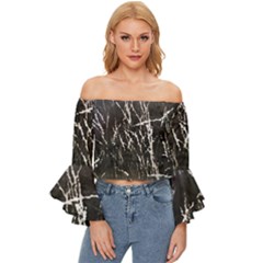 Abstract Light Games 1 Off Shoulder Flutter Bell Sleeve Top by DimitriosArt