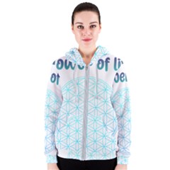 Flower Of Life  Women s Zipper Hoodie by tony4urban