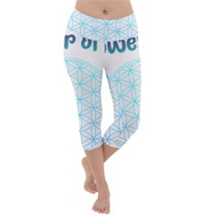 Flower Of Life  Lightweight Velour Capri Yoga Leggings by tony4urban