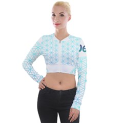 Flower Of Life  Long Sleeve Cropped Velvet Jacket by tony4urban