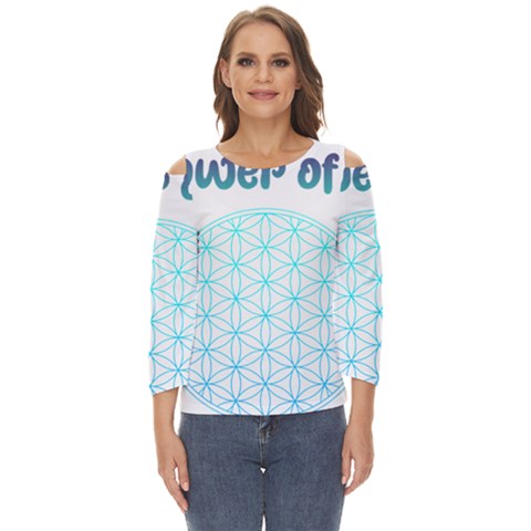 Flower Of Life  Cut Out Wide Sleeve Top by tony4urban