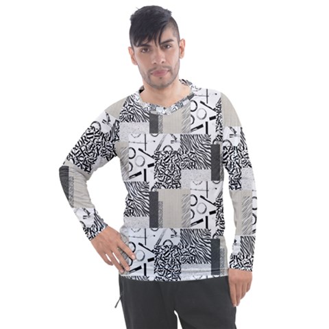 Abstract Pattern Men s Pique Long Sleeve Tee by Sparkle