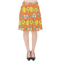 Minionspattern Velvet High Waist Skirt by Sparkle