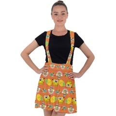 Minionspattern Velvet Suspender Skater Skirt by Sparkle