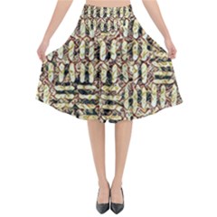 Cross Fire Earth Flared Midi Skirt by MijizaCreations