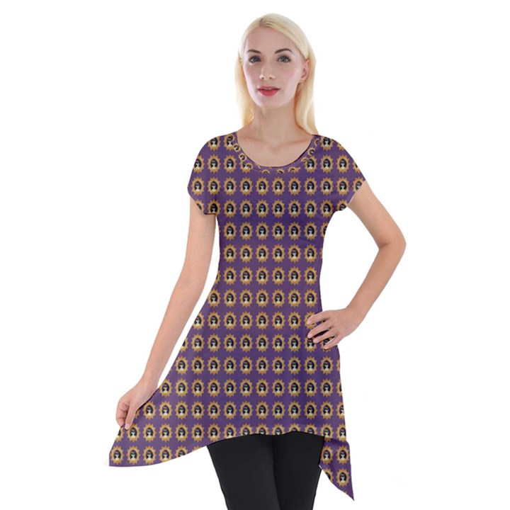 Olimedpurp Short Sleeve Side Drop Tunic