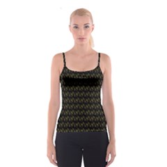 Fern Pattern 2 Black Spaghetti Strap Top by violetheavensky