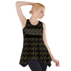 Fern Pattern 2 Black Side Drop Tank Tunic by violetheavensky