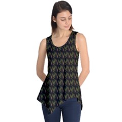 Fern Pattern 2 Black Sleeveless Tunic by violetheavensky