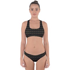 Fern Pattern 2 Black Cross Back Hipster Bikini Set by violetheavensky