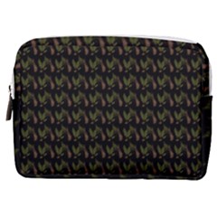 Fern Pattern 2 Black Make Up Pouch (medium) by violetheavensky