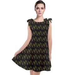 Fern Pattern 2 Black Tie Up Tunic Dress by violetheavensky