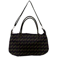 Fern Pattern 2 Black Removal Strap Handbag by violetheavensky