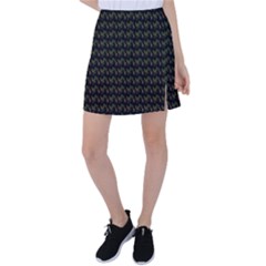 Fern Pattern 2 Black Tennis Skirt by violetheavensky