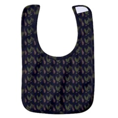 Fern Pattern 2 Black Baby Bib by violetheavensky