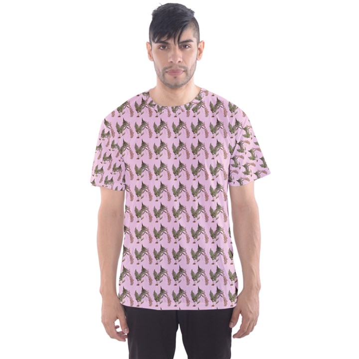 Fern Pattern 2 Pink Men s Sport Mesh Tee