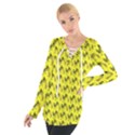 Fern Pattern 2 Yellow Tie Up Tee View1