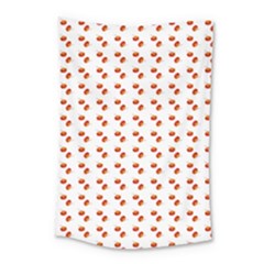 Kawaii Pumpkin Patt White Small Tapestry by violetheavensky