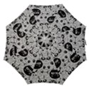 Black Outline Cat Heads Straight Umbrellas View1