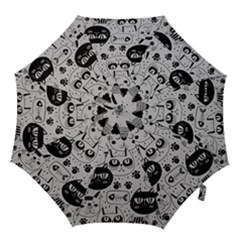 Black Outline Cat Heads Hook Handle Umbrellas (small) by crcustomgifts