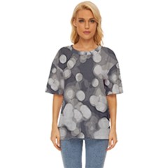 Gray Circles Of Light Oversized Basic Tee by DimitriosArt